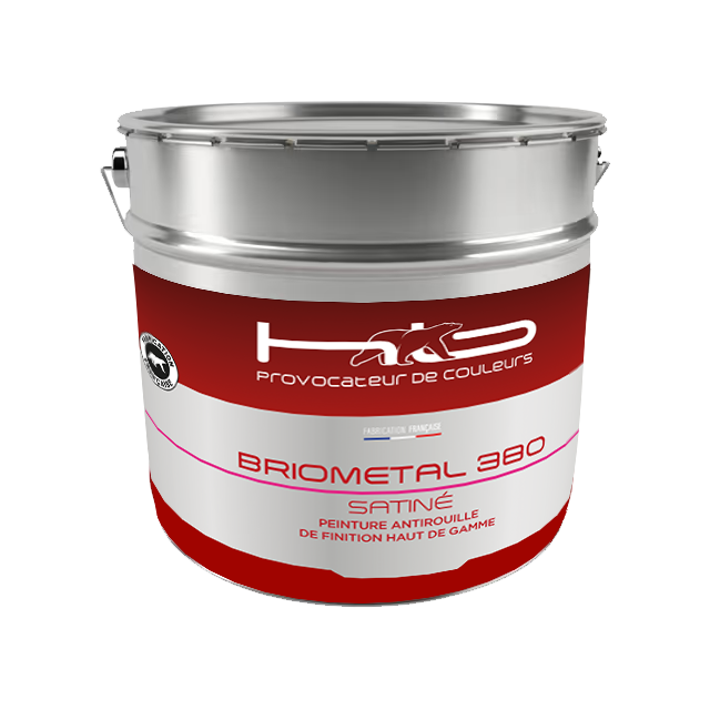 BRIOMETAL 380 SATIN Peinture satinée anti rouille haute gamme pour métaux ferreux et boiseries